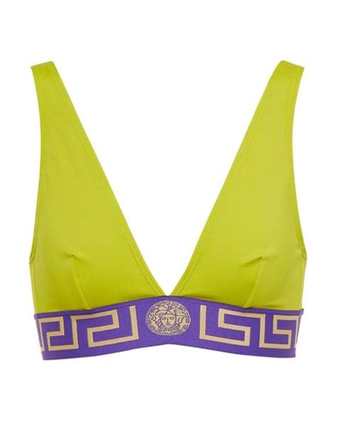 versace black and purple square logo beach dress|versace bikini tops.